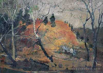 刘仑 1986年作 秋景 20×28cm